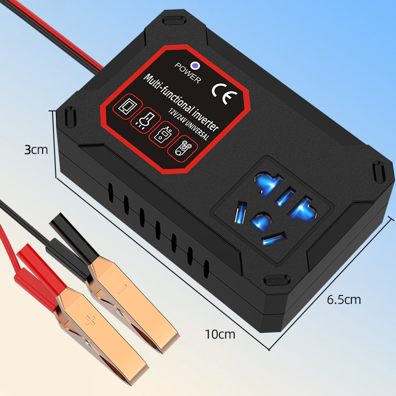Inversor de batería de coche 12V24V motocicleta a 220V multifunción coche cargador de teléfono móvil enchufe adaptador image 5
