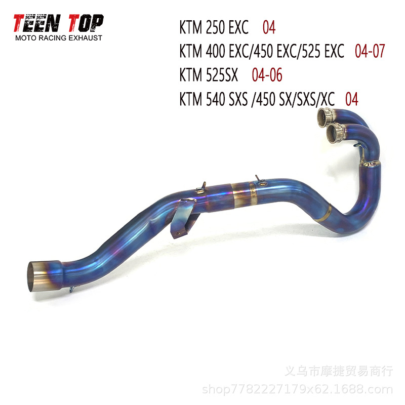 Ktm250Exc/400/450Exc Modified Off-Road Vehicle 4-Stroke Front Stainless Steel Titanium Alloy Exhaust Pipe 04-07