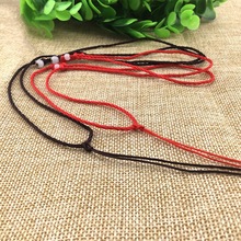 手工編玉線2珠項鏈繩 廠家批發 翡翠玉器掛繩掛件紅繩子 玉珠掛繩