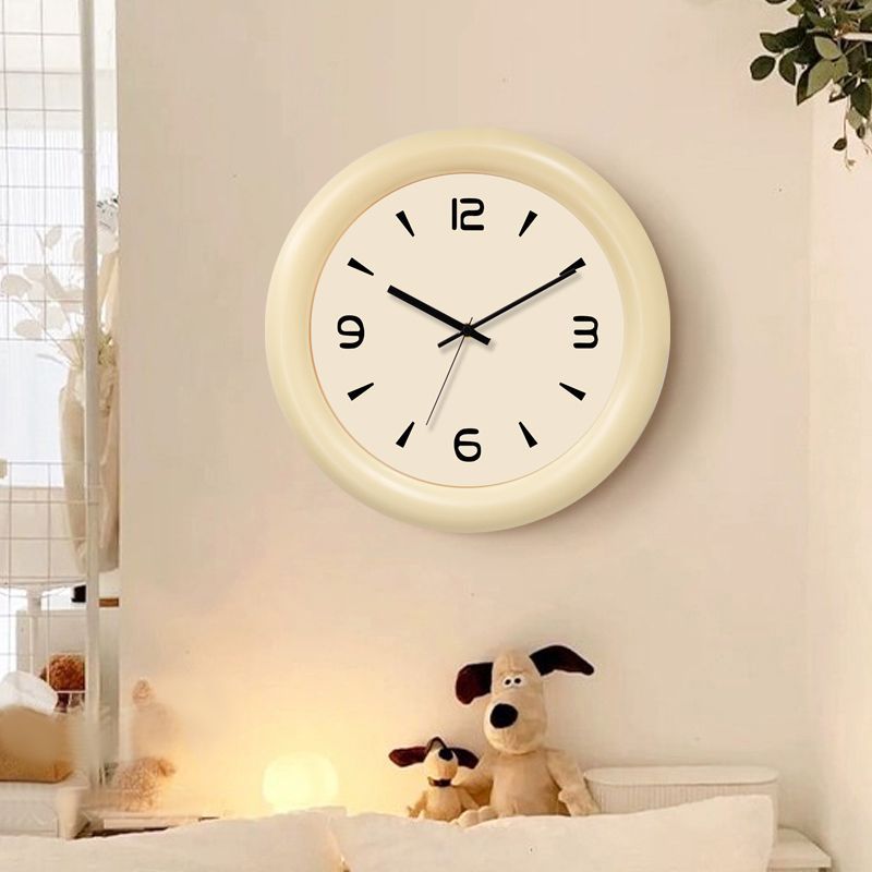 Cream Warm Decoration Modern Simple Wall Clock Living Room Clock Cute New Home Silent Creative Wall Clock
