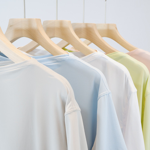 Summer Thin Sunscreen Ice Silk Loose-Fitting Slimming Short-Sleeved Women's Casual Yoga Round Neck Quick-Drying Short T-Shirt