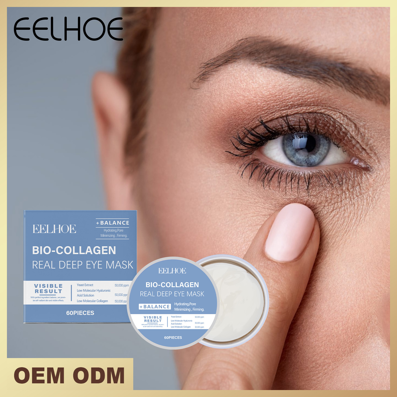 Eelhoe Collagen Eye Mask Moisturizing Softening Moisturizing Hydrating Patch Skin Care Eye Mask for Skin Around Eyes