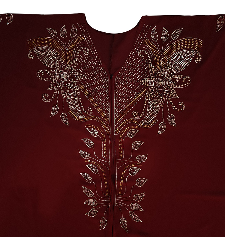 Abito da donna in chiffon caldo con diamanti caldi per l'industria pesante, produttore di abbigliamento femminile musulmano mediorientale 8623_voghion.com