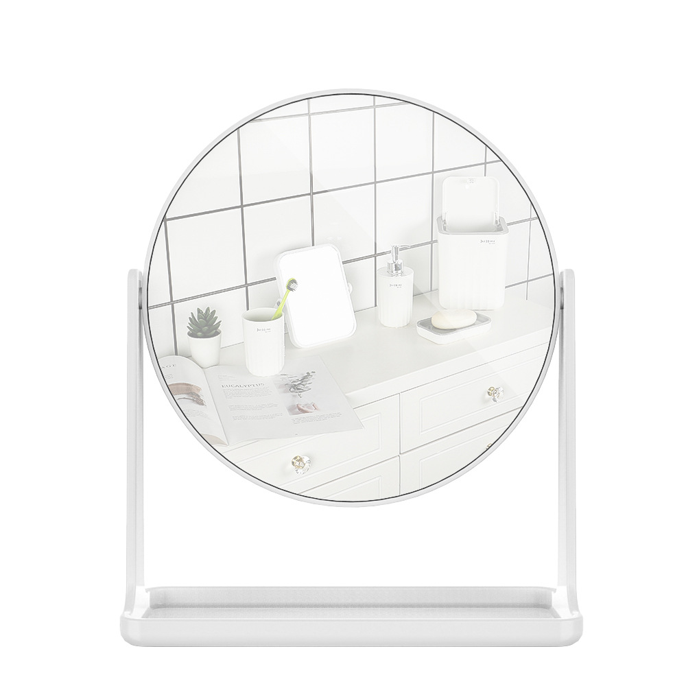 Espejo de maquillaje de impresión espejo de escritorio vestidor dormitorio en casa Nórdico giratorio simple espejo redondo
