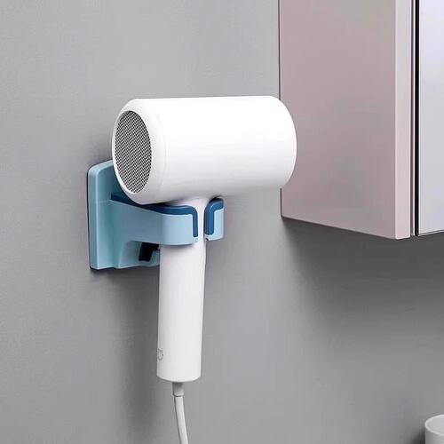 Hand-free hairdryer holder lazy shelf home fixed bracket hair drying wall-mounted bathroom