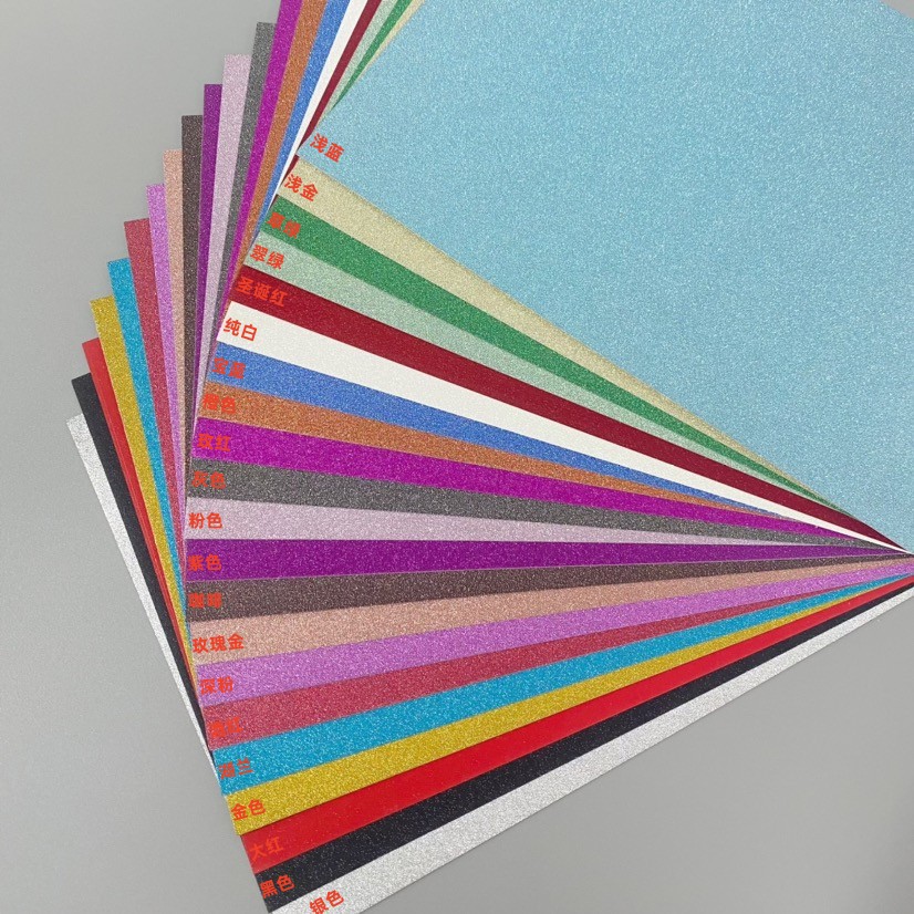 En stock A3A4 cartón brillo 250g no derramamiento de papel rosa jardín de infantes DIY material hecho a mano papel de polvo de oro de papel