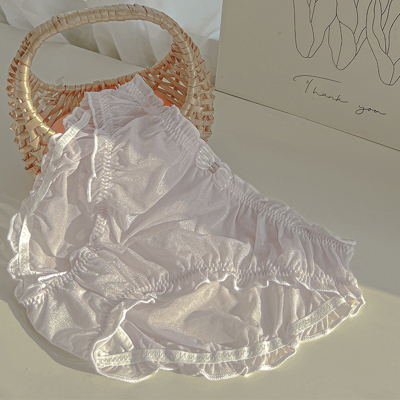 Calzoncillos de gran tamaño de día de color sólido dulce, seda de hielo, algodón puro insensible, pantalones de fondo de triángulo de gran tamaño transpirables y secos de varios colores