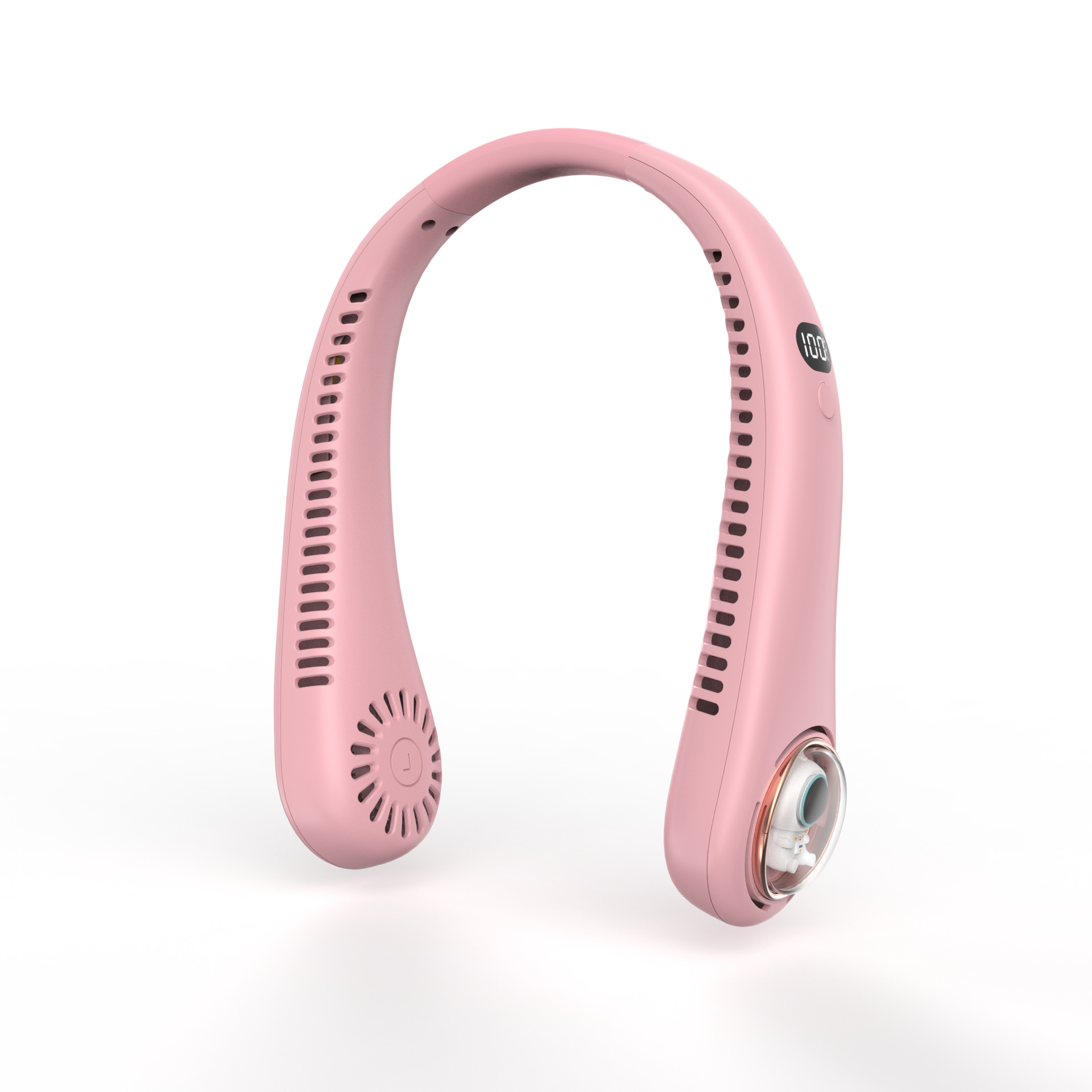 Ventilador pequeño con cuello colgante cuidadosamente seleccionado, potente sin hojas, silencioso, portátil, ligero, ajuste de tres velocidades, enfriamiento, ventilador con cuello colgante sin hojas