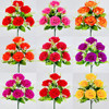 Fake flowers 6 heads Happy roses Living room dining table decoration flowers simulated silk flowers plastic garden floral art wholesale roses