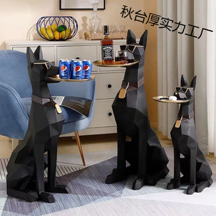 Large Floor-Standing Gentleman Dog Storage Fortune-Attracting Ornament High-Value Housewarming Gift for Living Room Entrance Home Decoration
