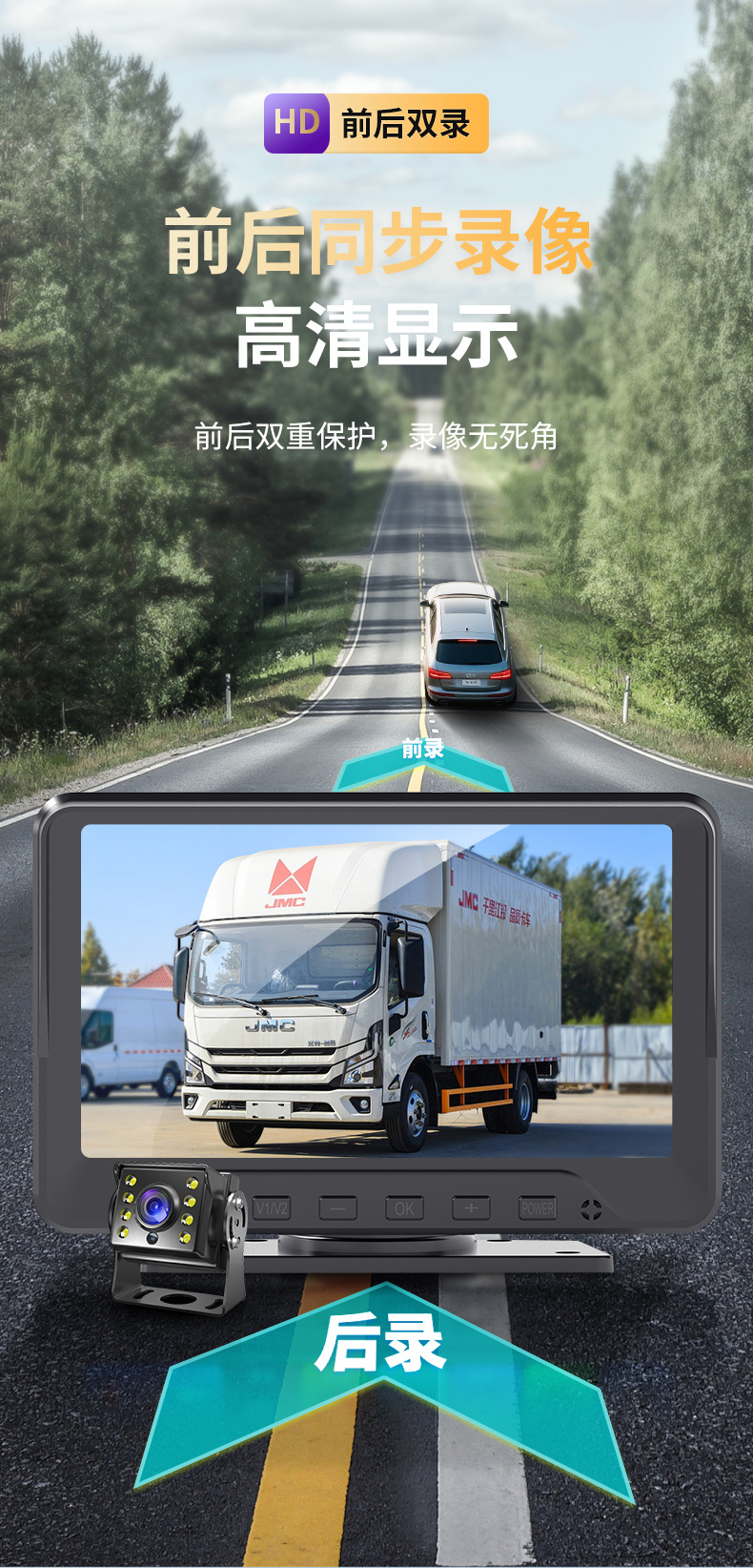 10inch Bsd Blind Spot Warning Vehicle-Mounted 7inch Dashcams + Bus Camera Aviation Reversing Image System