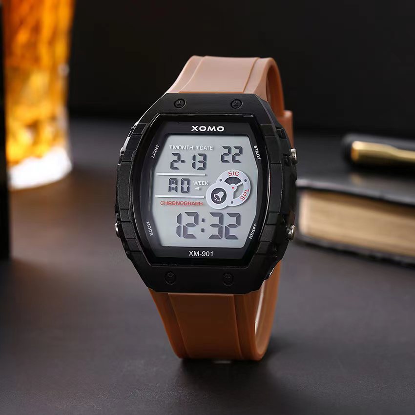 Reloj electrónico deportivo para estudiantes de comercio exterior Reloj despertador luminoso multifuncional para hombres y mujeres Reloj electrónico de cubo pequeño verde matcha impermeable