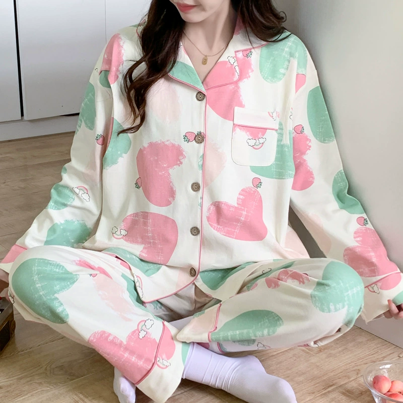 Кормление весенне-летняя тонкая послеродовая хлопчатобумажная пижама для беременных