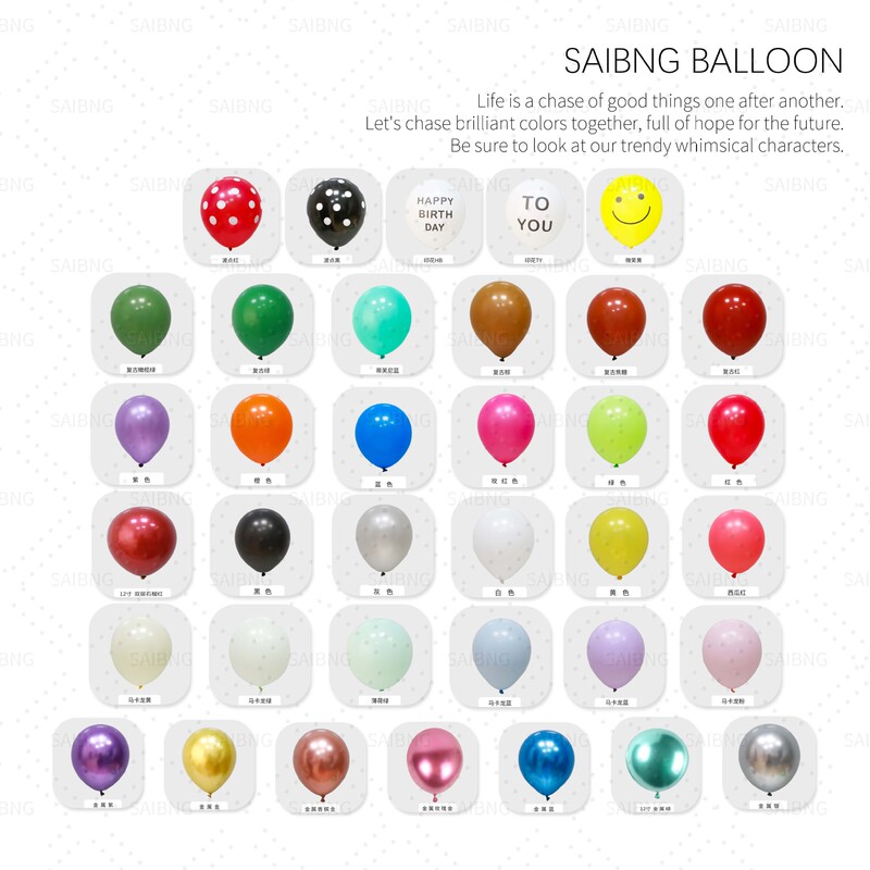 10 Inch Macaron Normal Color Retro Color Children's Birthday Party Latex Balls Blow Ball Chain Set Decoration Wedding