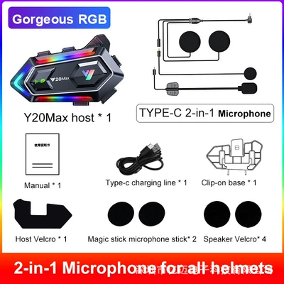 Motorcycle Helmet Headset – Third Generation - y20max-two-in-one