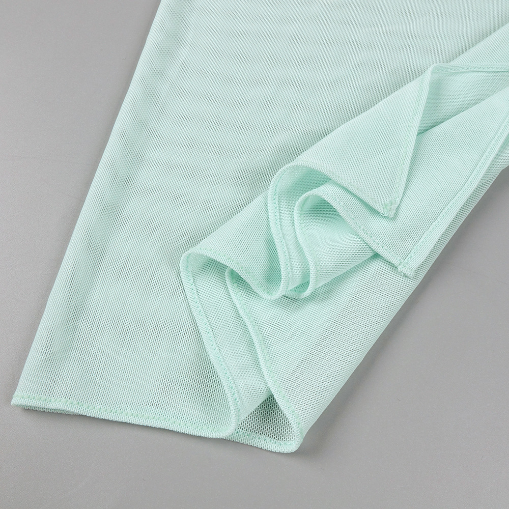 Light Green Halter Tulle Ribbon Dress Slimming High Waist Mop Dress 31 Light Green Halter Tulle Ribbon Dress Slimming High Waist Mop Dress