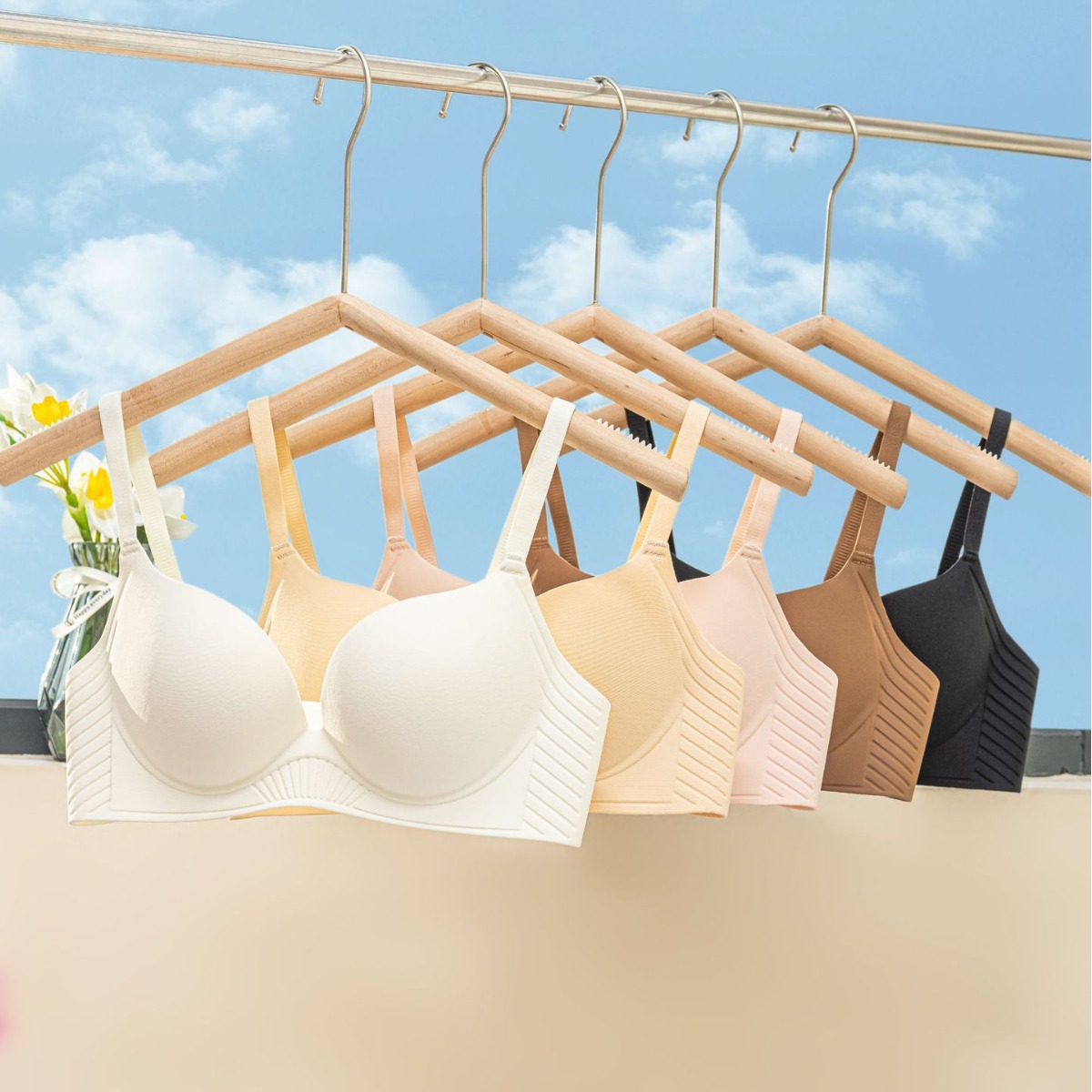 Venta directa de fábrica Comercio electrónico transfronterizo Sudeste de Asia Vietnam Tailandia Ropa interior niñas reunadas Sujetador anticolgante brillante