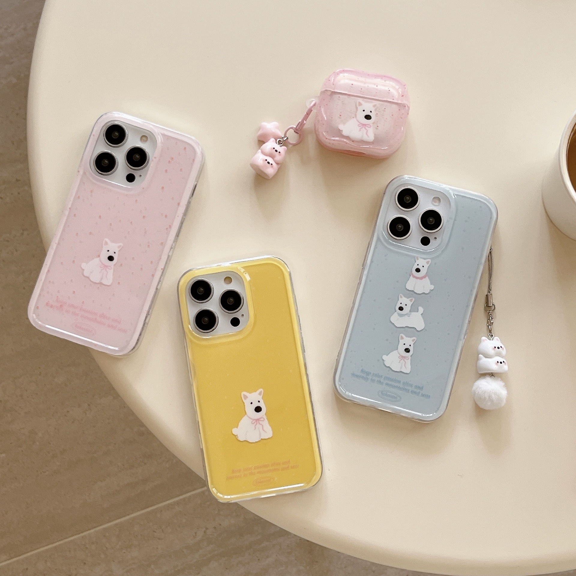 El nicho simple y simple salpicadura de tinta West Highland para iPhone15/16 funda para teléfono móvil 14PM nuevo 16PM13 pareja 15Pro