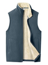 A 35971 Fleece Sleeves Vest Men Winter Solid Color ���ޱ�