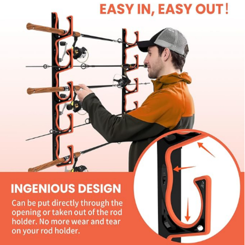Cross-Border Ready-Made Fishing Rod Storage Rack Fishing Rod Holder for Garage Storage and Organization