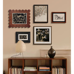 中古老錢風抽象藝術客廳裝飾畫法式復古小眾臥室玄關組合掛畫壁畫