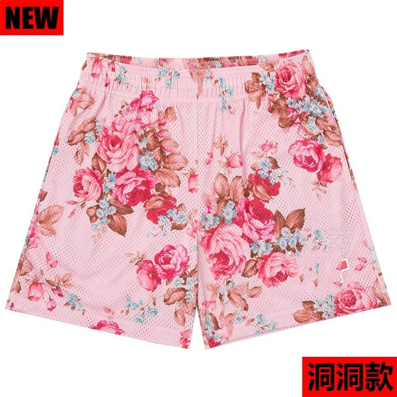 Pantalones deportivos estadounidenses para hombres y mujeres, pantalones de acondicionamiento de verano, pantalones de malla transpirables, sueltos, secos rápidos, pantalones de pareja.