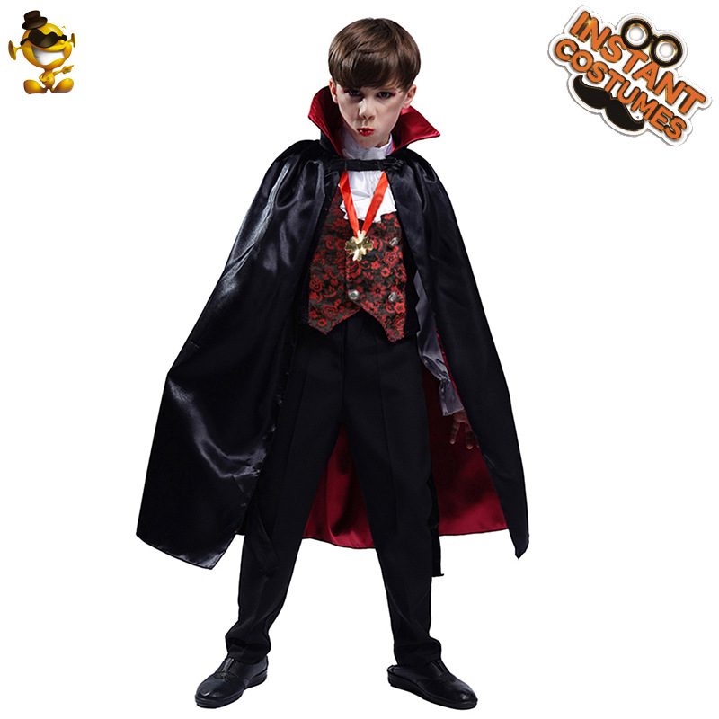 Los niños de Halloween vampiro traje pequeño niño vampiro papel juego de la etapa image 5