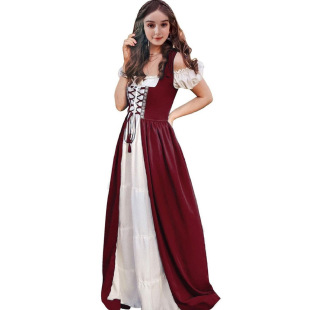 Halloween Medieval Long Dress Vintage Dress Cosplay Stage Performance Costume Renaissance Women's Costume