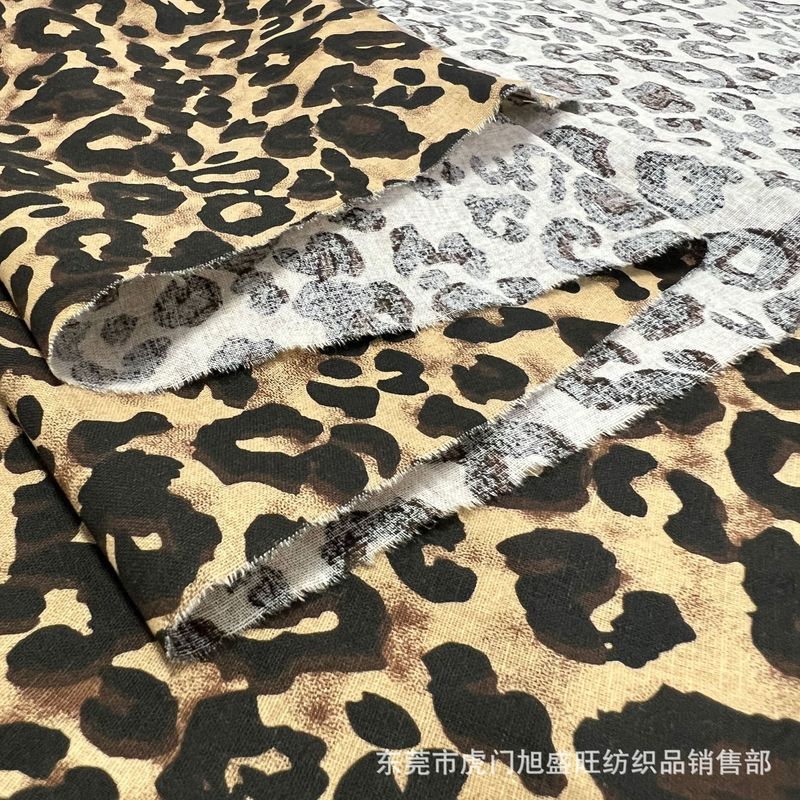 現品の薄い綿布のヒョウの紋様のプリントの細い綿布のヒョウの紋様の服の布地の靴の材料の手袋は袋の布地を縛ります|undefined
