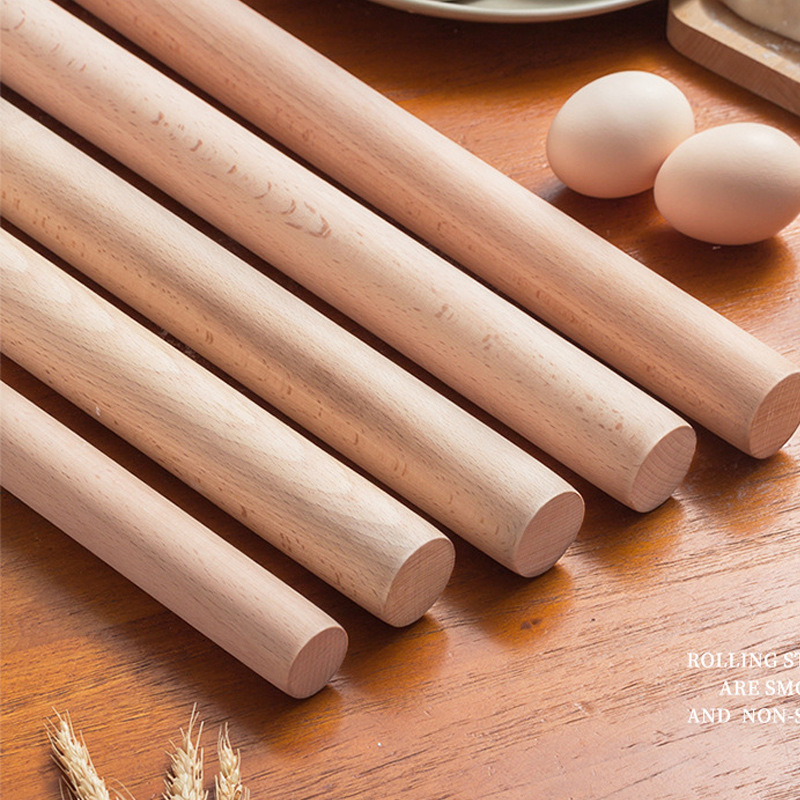 Rodillo de madera maciza, herramienta de cocina para el hogar, rodillo para masa, rodillo para hacer empanadillas, rodillo de madera, suministro de tienda de cinco yuanes. image 3