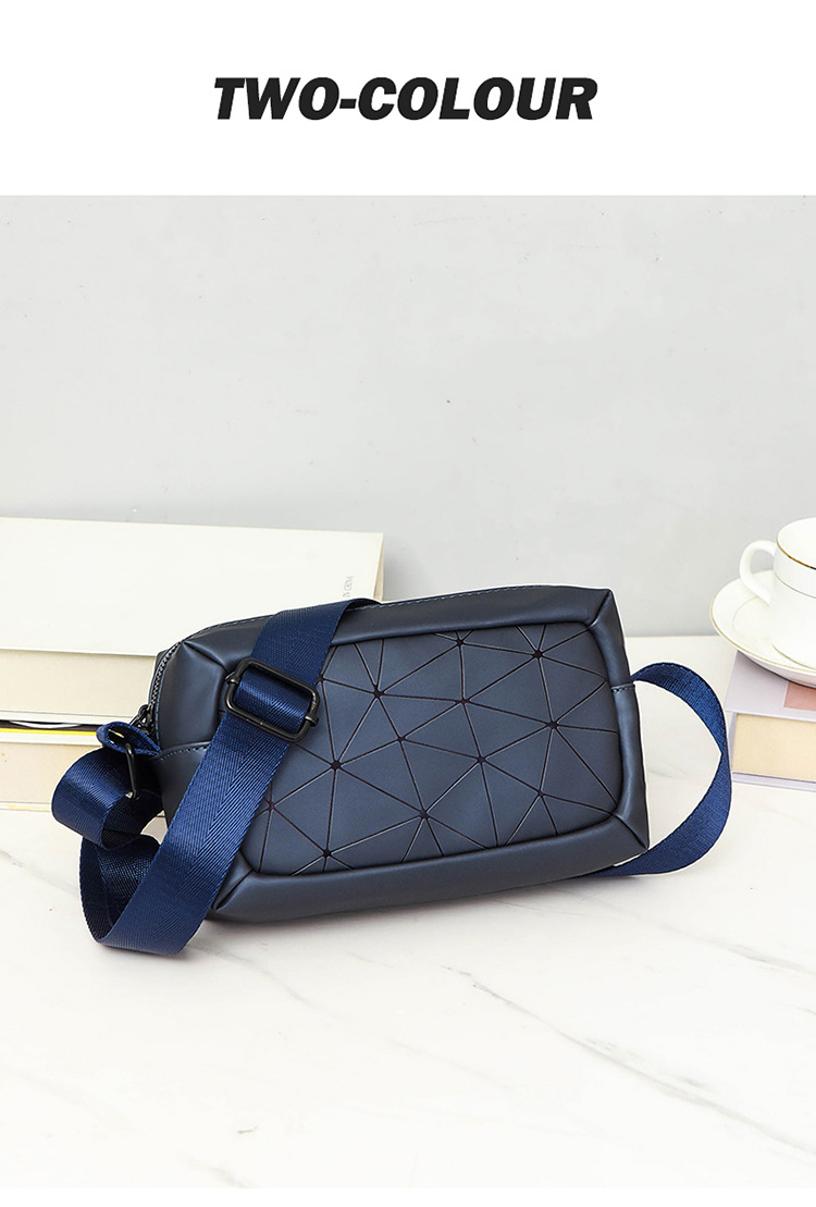 Single Shoulder Strap Strap Type Crossbody Bag Bags Type Men's Solid Color Oxford Cloth Sewing Thread Zipper Crossbody Bag