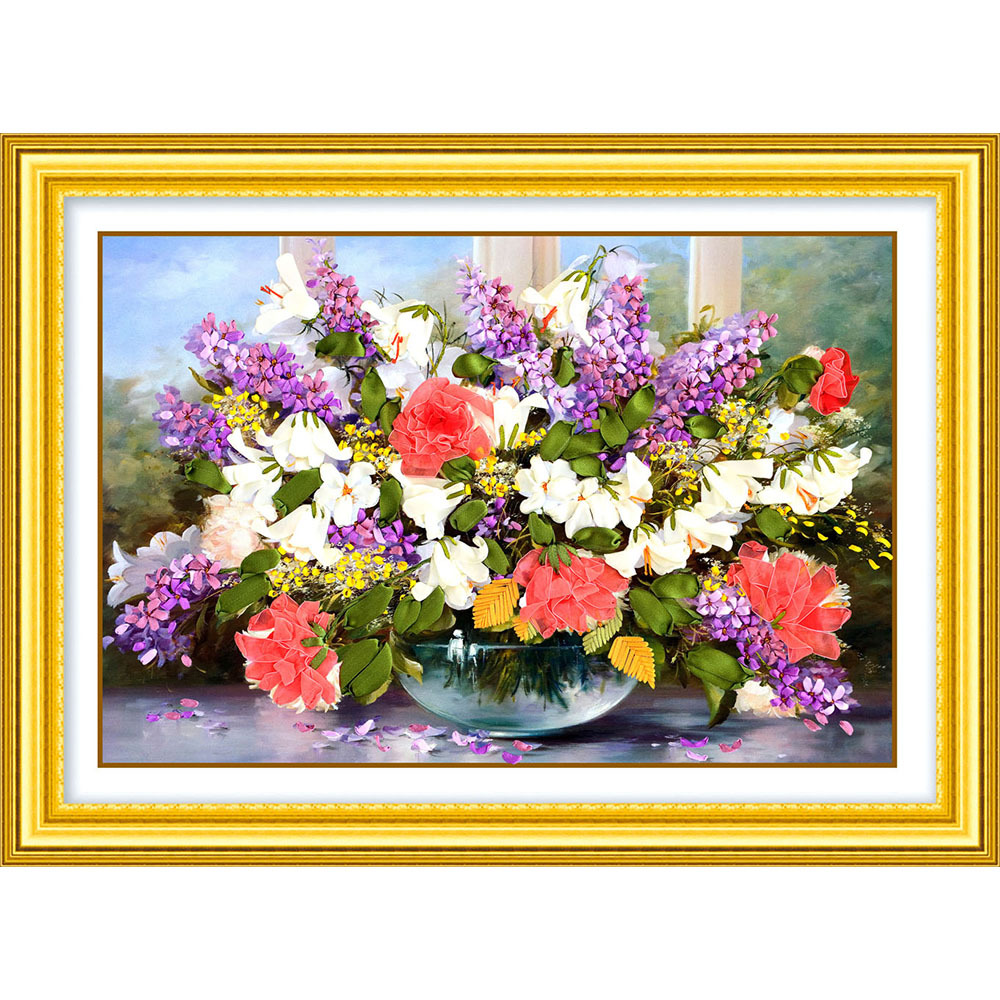 Oujin nianhua cinta bordado fábrica directa color impresión colgante pintura floral fragancia sala de estar entrada pintura decorativa