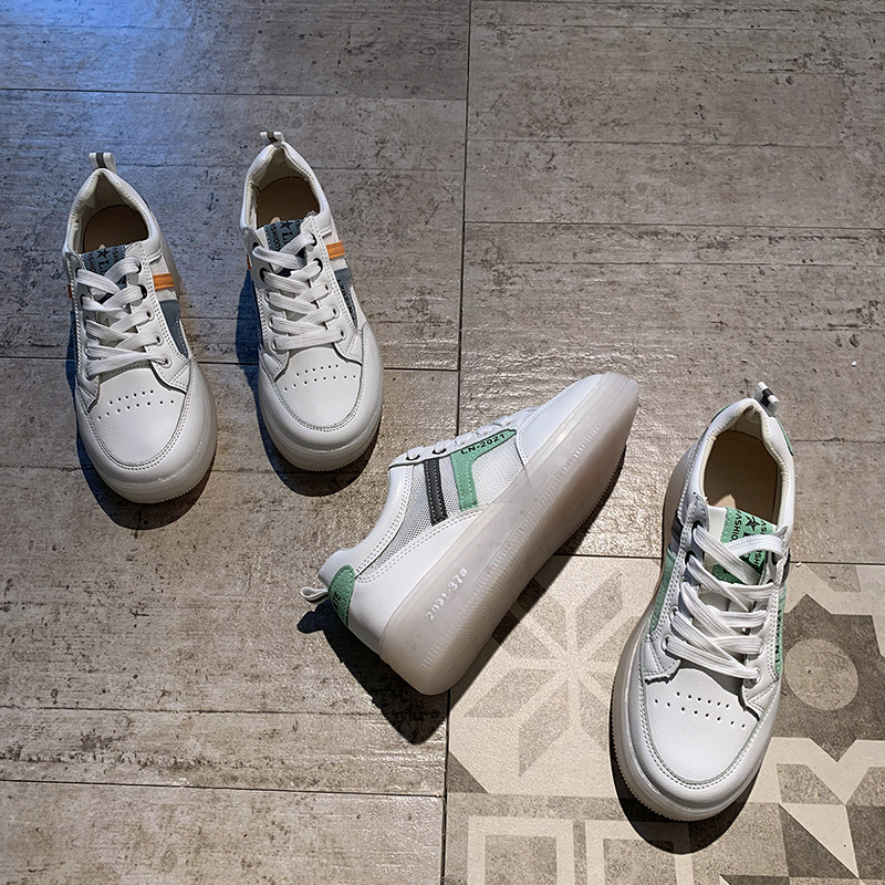 网红透气休闲鞋女2021年夏新款百搭韩版学生街拍透明平底圆头板鞋