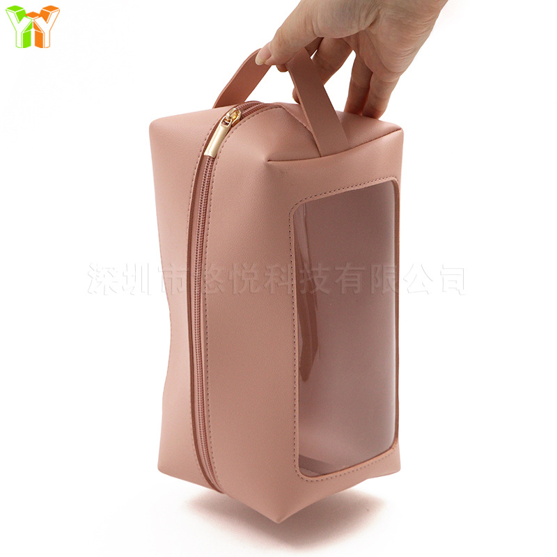Brand capacious universal cosmetic bag PVC for men and women