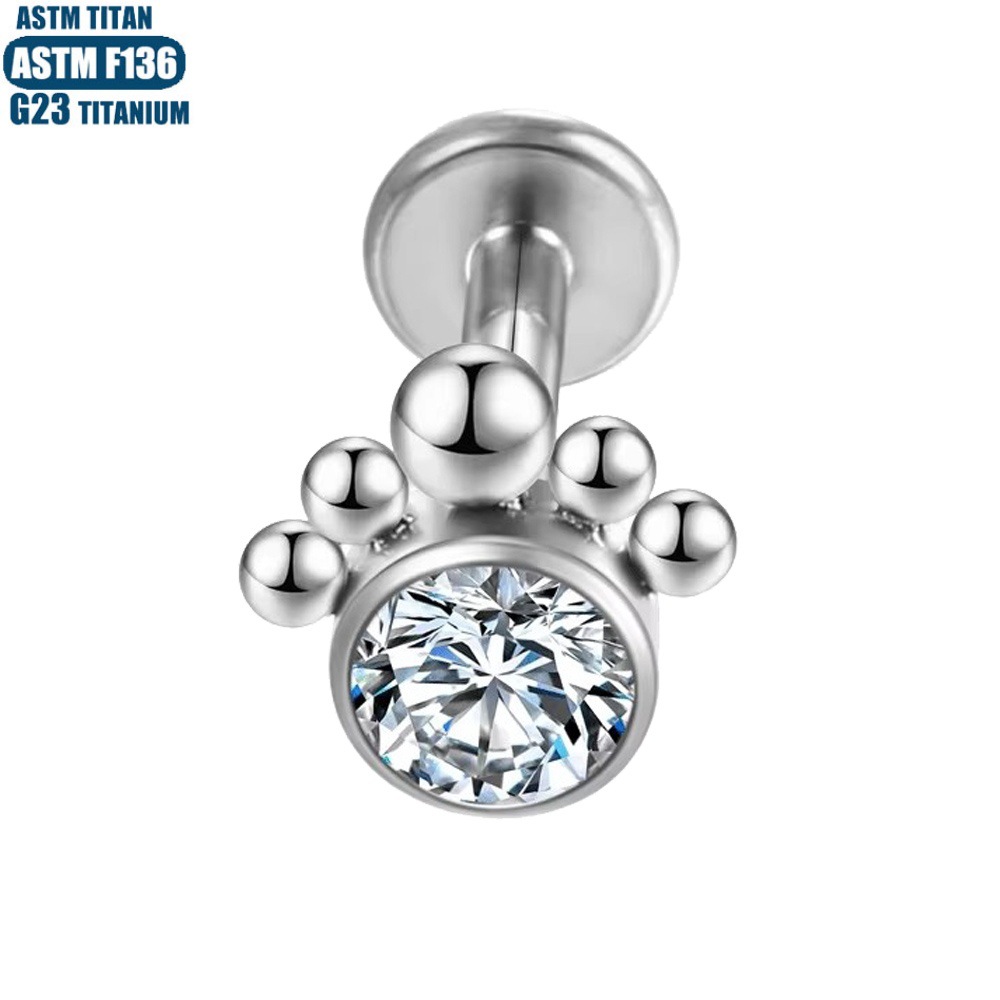 Pointed titanium steel lip stud product view