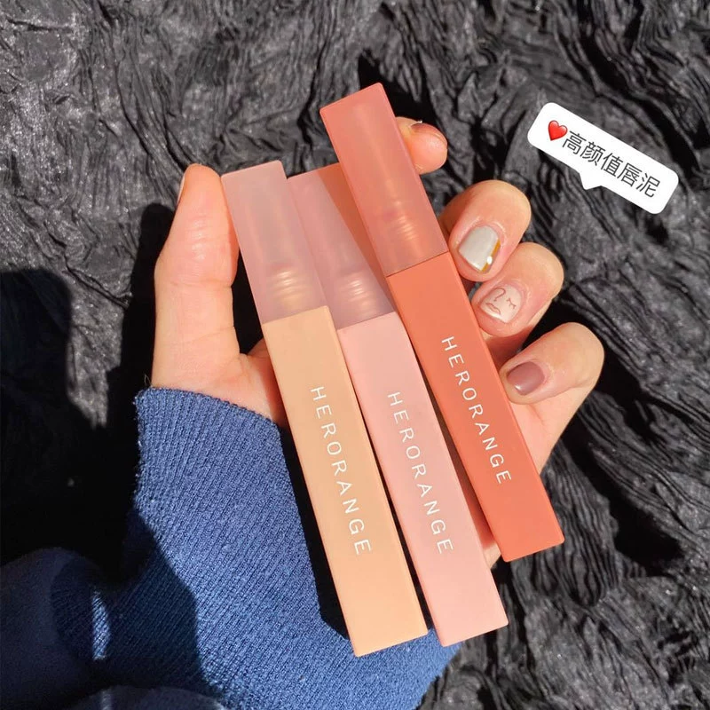 Липстик HERORANGE, блеск для губ, полупрозрачное затемнение, квадратная туба