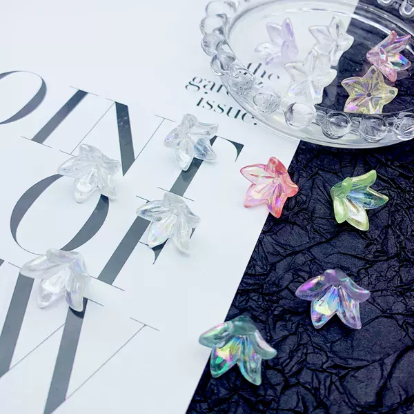 New uv Artificial Lily Transparent Fantasy Resin Jewelry diy Car Hanging Bouquet Headdress Beaded Decorative Accessories