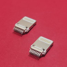 Lightning苹果夹板公头 16p双排针 耐高温 焊线式充电连接器