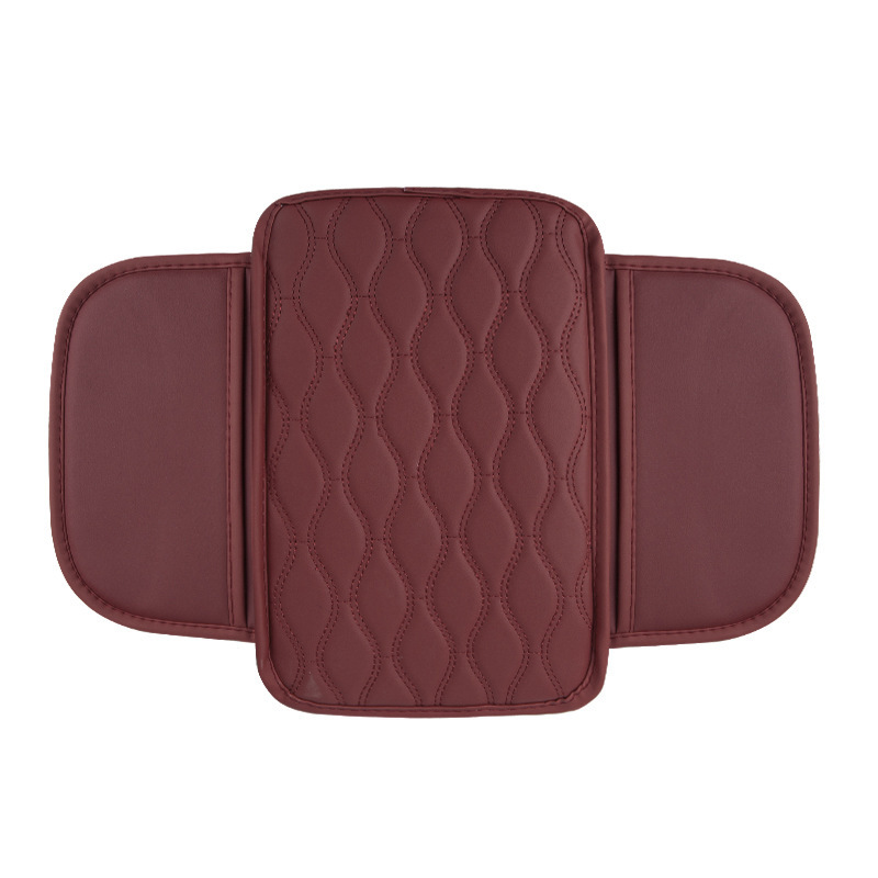 Leather Universal, Universal Armrest box pad - side-pocket-red
