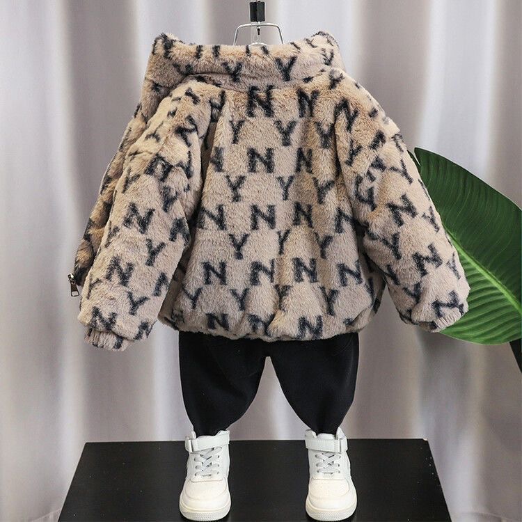 어린이 의류 소년 코트 가을과 겨울 잘 생긴  의 기모 중간 두꺼운 코튼 패딩 코트 아이들의 두꺼운 겨울 코트 유행 코튼 패딩 재킷