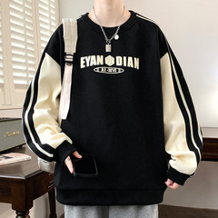 丸首のパーカーの男性の春と秋のアルファベットのプリントの長袖のプルオーバーのファッションのブランドのinsの百合はゆったりとしていて色にぶつかります。