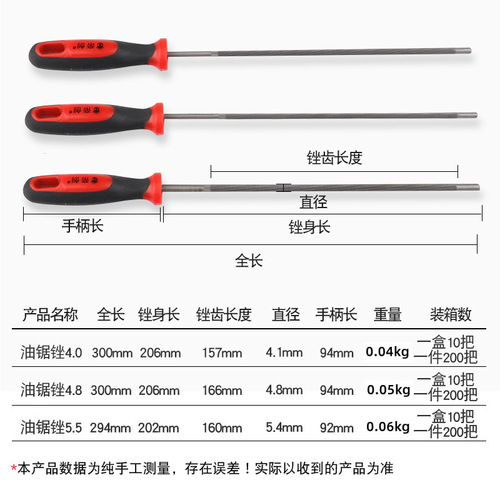 Dichuang chain saw file, electric chain saw chain file, logging saw circular file, two-color handle chain saw accessories grinding tool