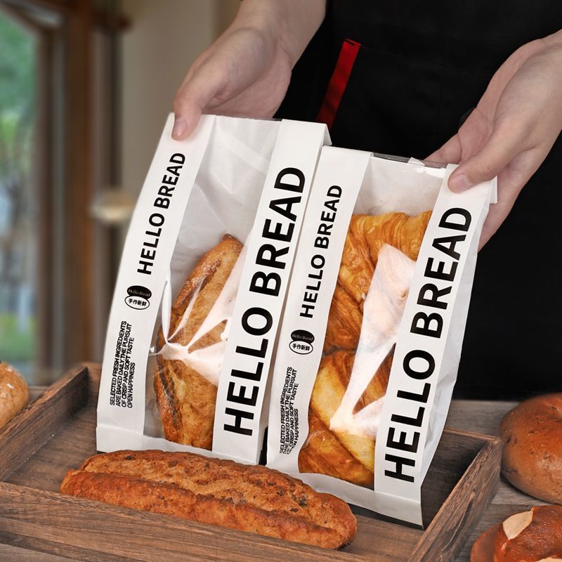 吐司包装袋一次性食品面包袋子开窗自封透明烘焙牛皮纸面包袋