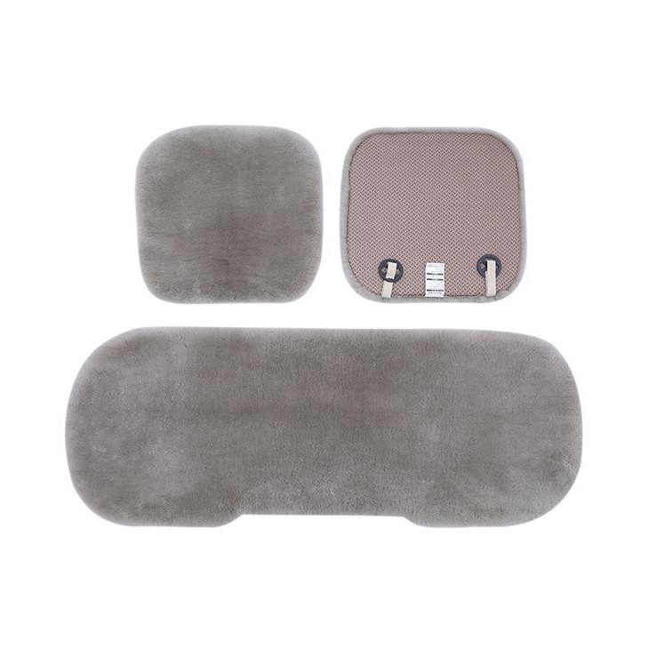 (2개) 겨울 순수 양모 전단 짧은 봉제 3 피스 싱글 피스 리얼 모피 원피스 따뜻한 울 쿠션 카시트 쿠션