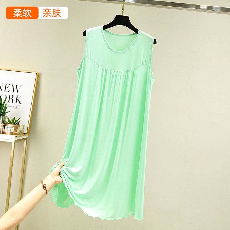 Carefully Selected Modal Vest Dress for Women, Loose Home Nightgown, Large Size, Can Be Worn Outside Casual Pants, Summer Thin Sleeveless Long