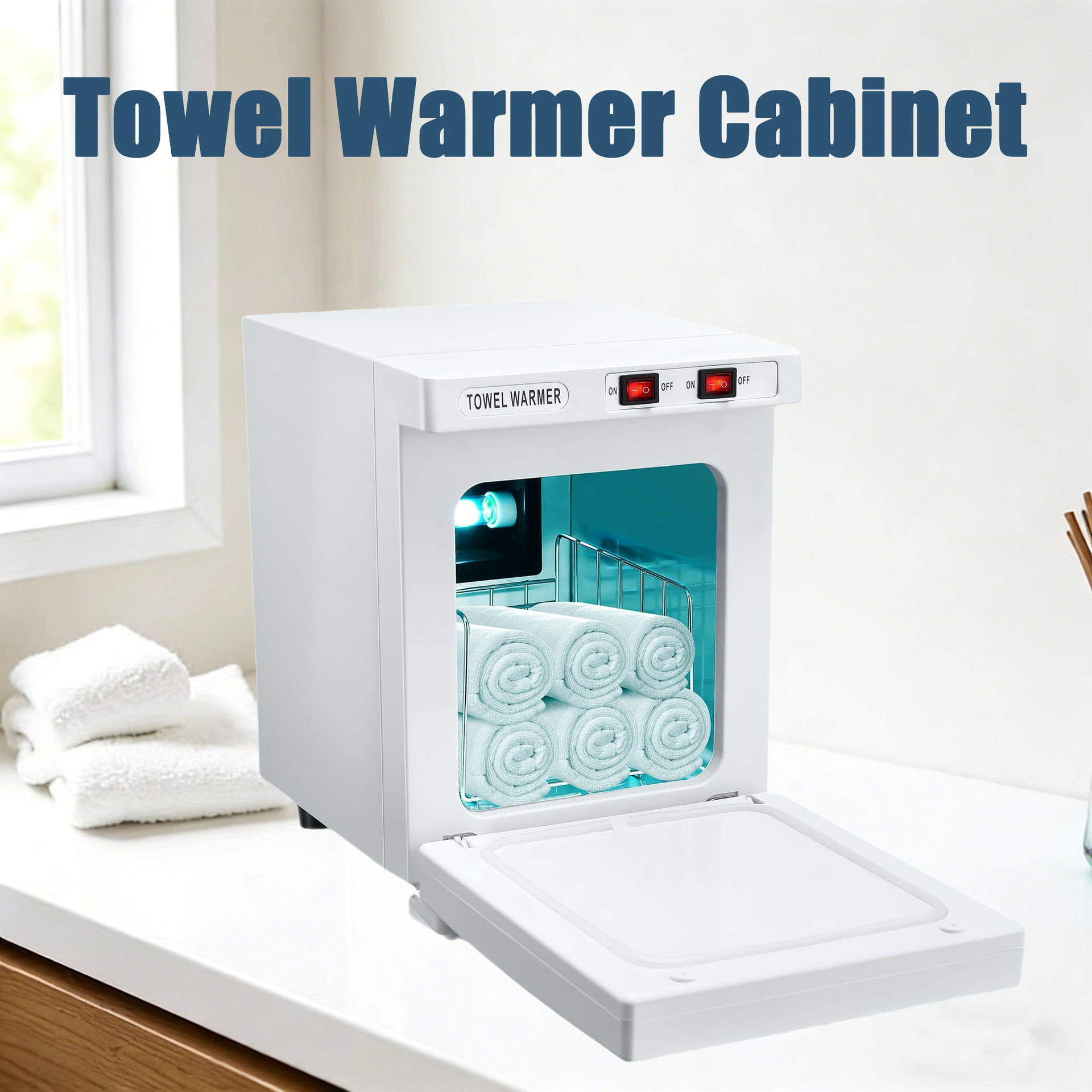 Cross-Border Beauty Salon Wet Towel Heated Electric Constant Temperature Disinfection Cabinet Amazon Commercial Mini Small Desktop Cabinet