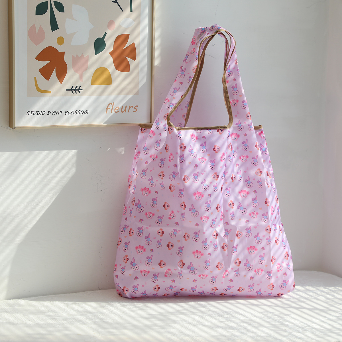 Dibujos animados lindo coolomi gran capacidad bolsa de protección del medio ambiente portátil plegable supermercado bolsa de compras bolsa de tela ligera bolsa de hombro