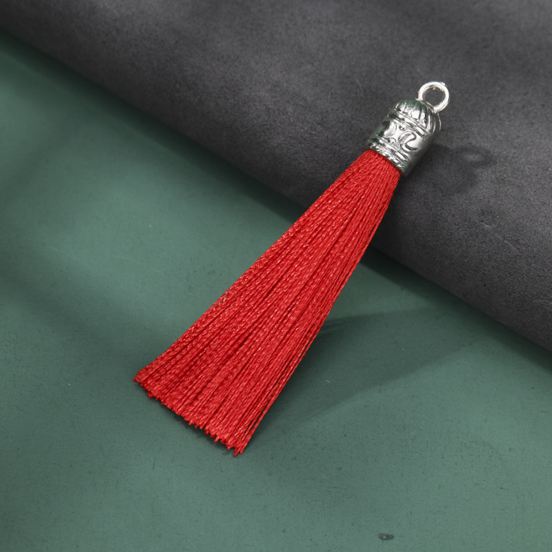 Tamaño pequeño tapa de aleación anillo borla DIY hecho a mano borla accesorios nudo chino Ropa Accesorios estilo antiguo colgante borla image 12