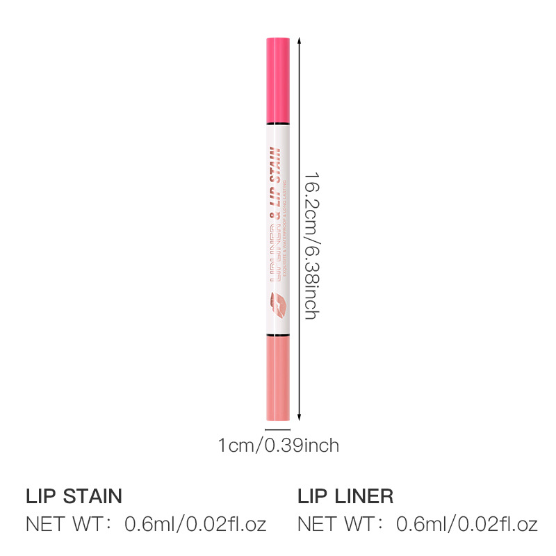 USHAS Delineador de labios de maquillaje de punto transfronterizo europeo y americano, lápiz de labios teñido, efecto de maquillaje mate impermeable y sin decoloración SAP018