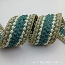 新款5cm宽中间墨绿色跳点织带5厘米宽涤纶材质多色圆点珠纹新款带